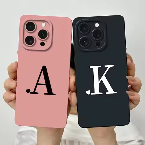 For iPhone 14 Pro Max Case iPhone 14 Plus Phone Case iPhone 14 Pro Cover Cute Couple Initial Letters