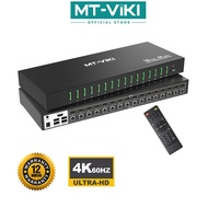 MT-VIKI  16 Port HDMI KVM Switch 4K@60Hz 1U Rack Mount Hotkey Remote Audio with 16 KVM Cables MT-160