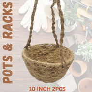 HIGH QUALITY HANGING ROUND COCO POT / Hanging Pots for Plants / Big Pots for Plants on SALE!! 2 PCS