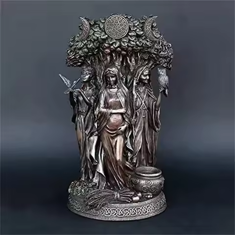 Resin Art Greek Goddess Statue Figurine Ancient Greek Religious Hecate Goddess Sculpture Home Decor 