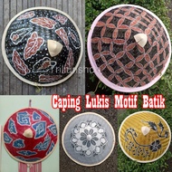 Topi Caping Motif Batik Mega Mendung, Caping Petani OSPEK