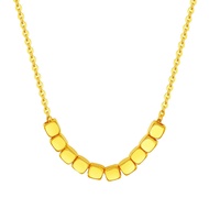 สร้อยคอลูกปัดสี่เหลี่ยมทองคำ 18K ของ CTS เครื่องประดับทองคำชมพู สร้อยคอลูกปัดผู้หญิงสุดประณีต CHOW T