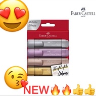 4 In 1 Faber-Castell Highlighter Metallic Textliner 46 Metallic 4Colour / Pack ~Sliver/Gold /Ruby /R