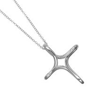 二手蒂芬妮 (Tiffany & Co.) 開口十字架項鍊，925 純銀，約 3.25 克，女士