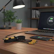 Multi USB 3 in 2 Fast Charging Cable, USB A to Type C/Lt/Micro USB Cord for iPhone/Type C/Micro Andr