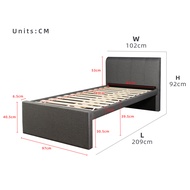 (FREE Shipping) KitchenZ 3.3FT Divan Single Size Bed Frame Pull Out Bed Katil Single High Headboard 