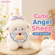 Angel Sheep Plush Doll Soft Stuffed Lamb Toy Handmade Crochet Costume Set Gift Kids Mainan