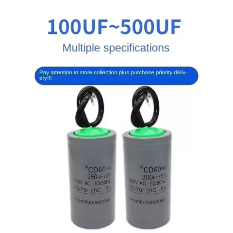 Paper Core CD60 Single-Phase Motor Capacitor 450V 100/150/200/250/300/350/400UF Motor Start Capacito