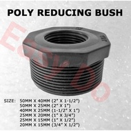 1/2" - 2" HDPE Poly Fitting PE Pipe Poly Pipe Connector PP Reducing Bush