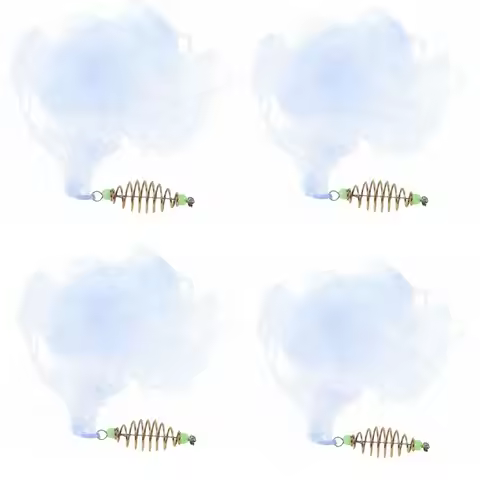 4PCS Nylon Mesh Fishing Gill Net with Copper Spring 4 Sizes Fishing Spring Net with Luminous Beads H