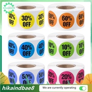 [hIkAi] 6 Rolls Percent Off Sticker 3000 Pieces 10 to 60 Percent Stickers Labels Adhesive Labels Sal