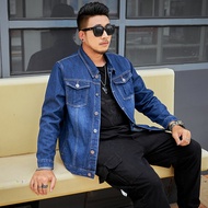 M-8XL Jaket Denim Lelaki Saiz Besar Jeans Coat Plus Size Outwear Fesyen Korea Lemak Pelajar