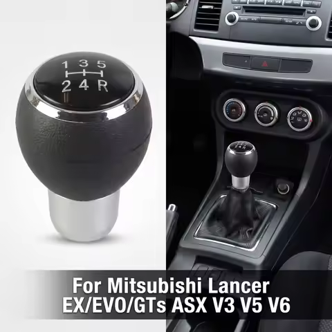 5 Speed Manual Gear Shift Knob Replacement Interior Accessory for Mitsubishi Lancer EX EVO GTS ASX V