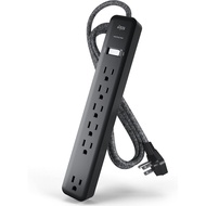 KMC Pelindung Lonjakan Kuasa 6-Outlet dengan Kabel 6 kaki, Pelindung Lonjakan Kuasa 1080J, Kabel Sam