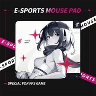 ZSBHT Yuki Aim แผ่นรองเมาส์เล่นเกมแผ่นรองเมาส์ทรงตัวแผ่นรองเมาส์ลายอนิเมะเกม E-Sports เสื่อโต๊ะแลปท็