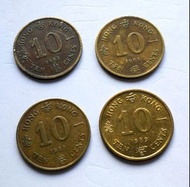 香港硬幣 10仙 (1982, 1983, 1988, 1989) 四個 (包郵)