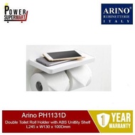 Arino PH1131D | Double Toilet Roll Holder with ABS Unitlity Shelf L245 x W130 x 100Dmm | 1 Year Warr