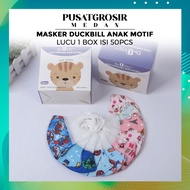 MASKER DUCKBILL ANAK MOTIF LUCU 1 BOX ISI 50PCS