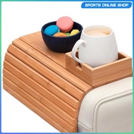 [Beauty] Bamboo Couch Cup Holder Decoration Couch Drink Holder Sofa Armrest Tray Portable for Snacks