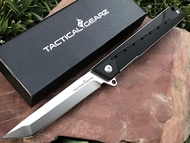 TACTICAL GEARZ Pocket Folding Knife for EDC! G10 Handle! D2 Steel Tanto Blade! Includes Sheath! (Nyx