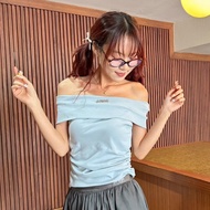 JARINYA เสื้อปาดไหล่ เนื้อผ้ายืด เกรดดี ทรงเป๊ะ ใส่สวยมาก Lady ผู้หญิง