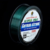 Fishing Line 200m Jerman Nilon Senar Pancin Set Peralatan Pancing Invisible Bahan Tahan Lama Panjang
