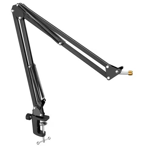 FIFINE CS1 Adjustable Microphone Boom Arm Stand with Heavy Duty Clamp,3/8" to 5/8"Adapter for Studio
