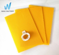 ไขขี้ผึ้งแผ่นทำเทียน Beewax sheet 13x20 cm + ไส้เทียน Cotton 1 เมตร ชุดทำเทียน HANDMADE ทำได้ถึง 3 แ