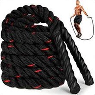 [Heavy Duty] Unisex Heavy Weighted Jump Rope - 2.8 Lbs, 3.8 Lbs, 5 Lbs Options - Black & Red Braided