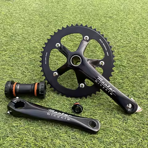 Fixie Bike Hollow Integration Crankset Racing Street Crankset Hollow AL-6061-T6 48T 165mm BCD130mm W