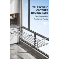 Retractable Hanging Clothes Rack Foldable Stainless Steel Drying Rack Balcony Laundry Rack Adjustabl
