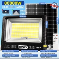 KKSKY ไฟโซล่าเซลล์ ไฟโซล่าเซล 20000W 80000W ไฟสปอตไลท์ LED กลางแจ้ง Solar Light กันน้ำIP67 ไฟฟลัดไลท