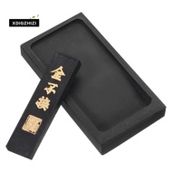 4 Inch Chinese Calligraphy Ink Stone with Ink Stick, Rectangle Ink Stone Tray for Traditional Callig
