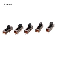 CEASIF6 5pcs Micro Slide Switch, SS-24E01 10P 2P4T Toggle Switch, Vertical 5mm Toggle 4 Position Mic