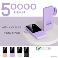 Powerbank 50000mAh Built in 4 Cables Fast charging Digital LED Display Portable Power Bank with phon