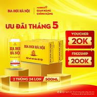 Combo 2 Thùng Bia Hơi Hà Nội - Thùng 24 lon 500ml