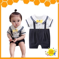 Baby Boy One Piece Suit Baby Handsome Short-Sleeve Fake Two-Piece Romper Baby Clothes Baby Outfit