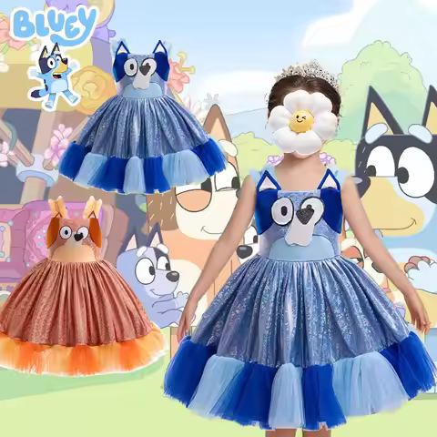 New Bluey Dress Cosplay, Bruy Animation, Same Cute Fluffy Dress Cosplay, Festival Performance Costum