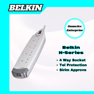 Belkin 4 Way Portable Socket [White] H-Series With Tel Protection [2M] F9H410SA2M