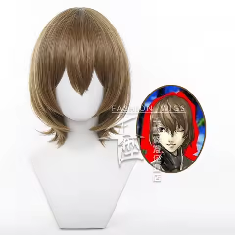Akechi Goro Cosplay Wigs 35cm Short Women Girls P5 Goro Akechi Cosplay Heat Resistant Synthetic Hair