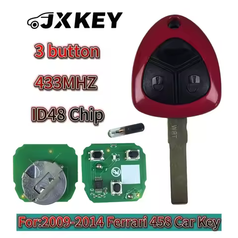 JXKEYS 433MHz ID48 Chip Remote Smart Car Key/PCB/Shell For 2009-2014 Ferrari 458 Italia California 5