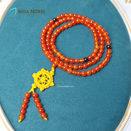 Chuỗi 108 hạt vòng chuỗi mã não đỏ cam 6 li An Nhiên | Hoa Minh Gem