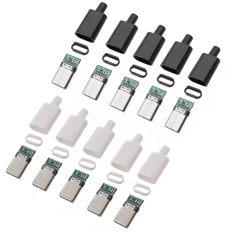 10Pcs Type C USB 3.1 Plug Male Connector 24Pin Welding Data Line Lnterface DIY Data Cable Accessorie