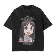 【 Azumanga】graphic 100% Heavyweight cotton Washed short-SLEEVE T-shirt for men