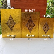 Al-quran Cover Gold Uk Large A4 Al-Quran Mushaf 18 Rows - Random
