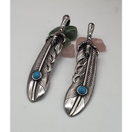 Takahashi Goro’s Style Original Stainless Steel Claw &Turquoise Feather Pendant