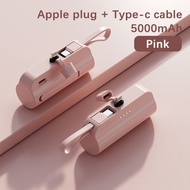 Mini Capsule Powerbank 2 in 15000mAh Portable Fast Charger Power Bank Type C or Lightning Port Exter