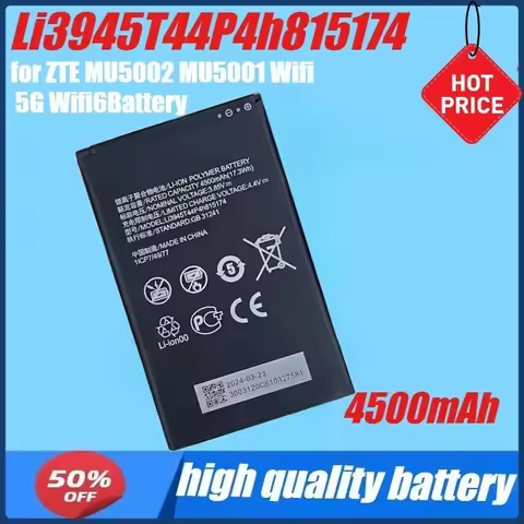 4500mAh Li3945T44P4h815174 for ZTE MU5002 MU5001 Wifi 5G Wifi6Battery for ZTE MU5001 MU5002 Wifi 5G 