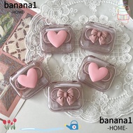 BANA Bow Lenses , Transparent Plastic Contact Lens Box, Pink Storage Cosmetic Contact Lenses Box