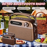 Retro Classic Rechargeable Radio FM AM SW Band Bluetooth Wireless Portable MP3 Music Player Speaker 